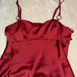 Urban Outfitters Red Satin Tank Top